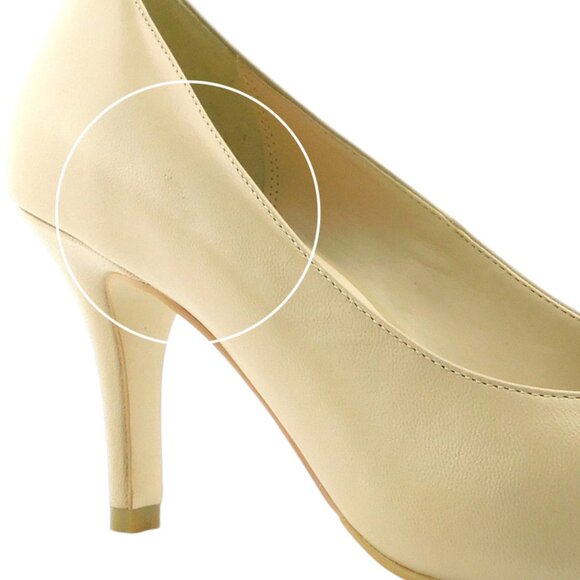 Unworn COLE HAAN Beige Nude Leather Classic Pump Heels 10 C Wide - Picture 7 of 7